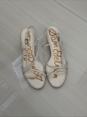 Sam Edelman Ivory Strappy Slingback Sandals